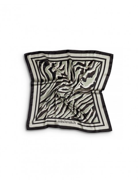 MIX AND MATCH Scarf Olive Zebra Πράσινο Μαντήλι